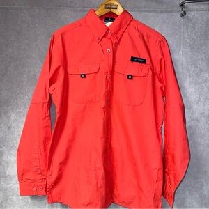 Simply Southern Roll Tab Top Women’s M Medium Coral Dock Fishing Shirt PFG